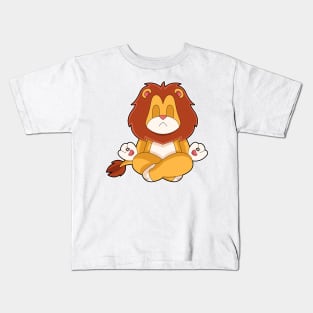 Lion Yoga Fitness Meditation Kids T-Shirt